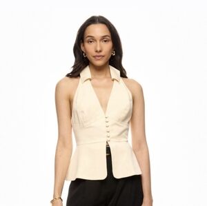 Reformation Rylan Top Halter Top Button front detail Size 8